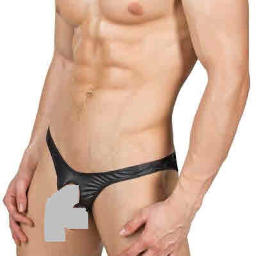 Body Aware Double Commando Thong, Sexy, Black 2XL, NEW, with C-Rings